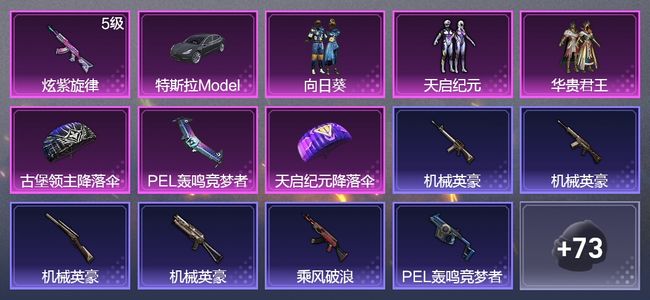 和平精英【苹果版】1载具 1升级枪 3粉装 1飞行器 52枪皮 36套装 18400热力 2印记 黄金
