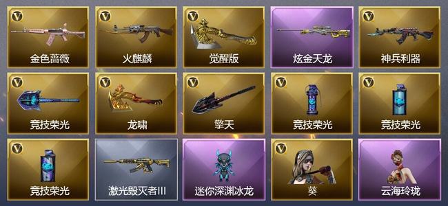 穿越火线（CF）1炫金武器 10V武器 1V角色 2皮肤 可排位 专家