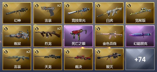 穿越火线（CF）1炫金武器 107V武器 6V角色 34皮肤 可排位 荣耀枪王