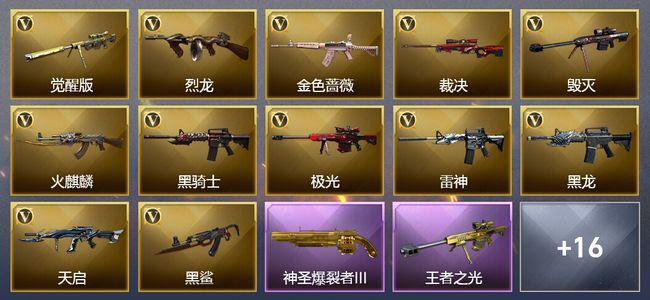 穿越火线（CF）3王者武器 1炫金武器 34V武器 22V角色 10皮肤 可排位