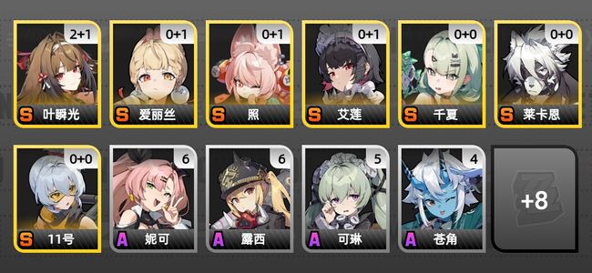 绝区零13黄 9角色黄 7S角色 4S音擎 2S邦布 女主 55