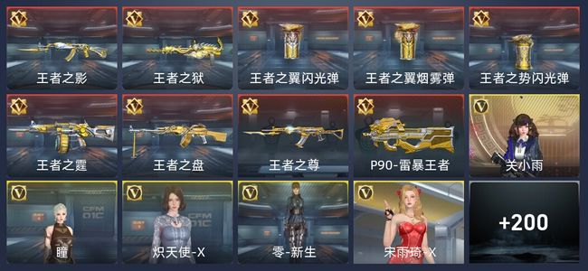 穿越火线：枪战王者1炫闪 9王者 208英雄武器 6英雄角色 345万化 枪王SSS