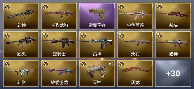 穿越火线（CF）4王者武器 38V武器 3V角色 19皮肤 可排位 枪王