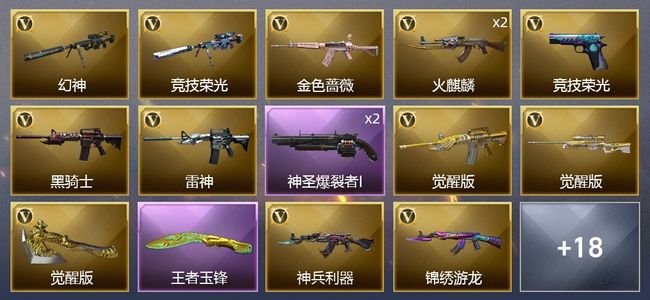 穿越火线（CF）2王者武器 25V武器 8皮肤 可排位 新锐