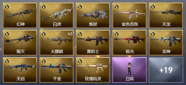 穿越火线（CF）3王者武器 34V武器 1V角色 20皮肤 可排位 枪王