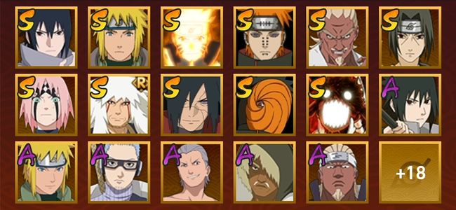 火影忍者V10 11S忍 25A忍 120忍 1461S碎片 16通灵 700W战力 前1000名 中忍