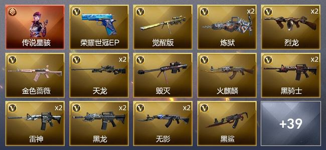 穿越火线（CF）1传说角色 1王者武器 5炫金武器 55V武器 4V角色 16皮肤 可排位 大师