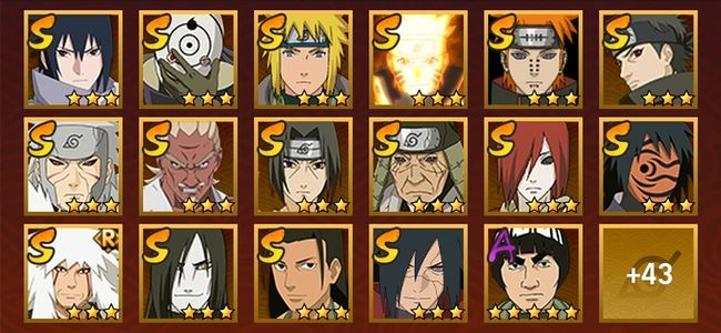 火影忍者V9 19S忍 41A忍 169忍 2430S碎片 18通灵 900W战力 前1000名 上忍