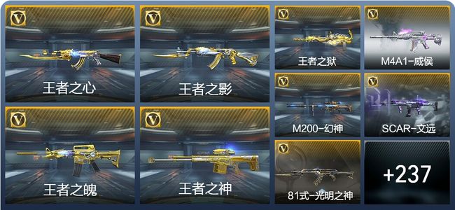 穿越火线：枪战王者15王者武器 246英雄武器 9英雄角色 375万化 枪王SSS