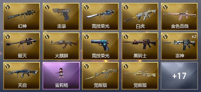 穿越火线（CF）34V武器 1V角色 11皮肤 可排位 新锐