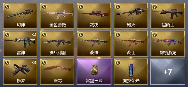 穿越火线（CF）1王者武器 17V武器 1V角色 9皮肤 可排位 新锐