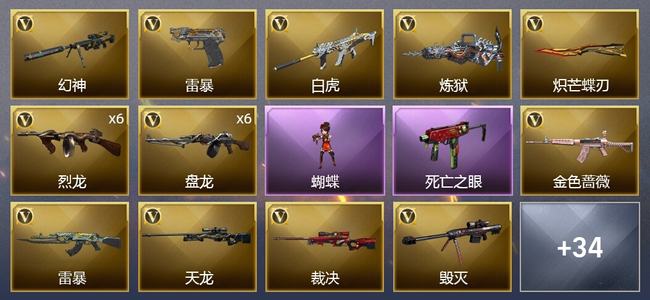 穿越火线（CF）70V武器 2V角色 13皮肤 可排位 枪王