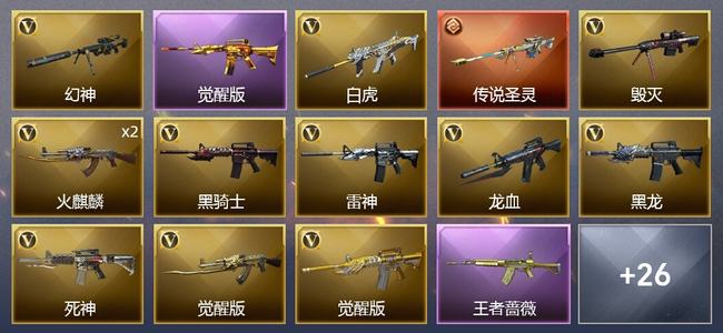 穿越火线（CF）1传说武器 4王者武器 1炫金武器 31V武器 1V角色 4皮肤 可排位 传奇