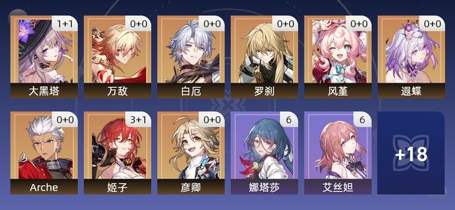 崩坏：星穹铁道20黄 13角色黄 7光锥黄 9五星角色 4五星光锥 67级 女主