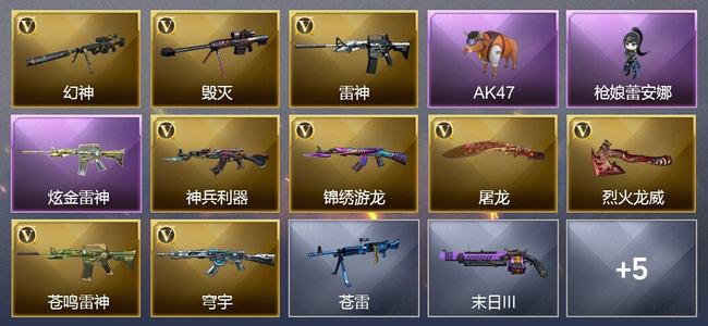 穿越火线（CF）1炫金武器 9V武器 11皮肤 可排位 枪王