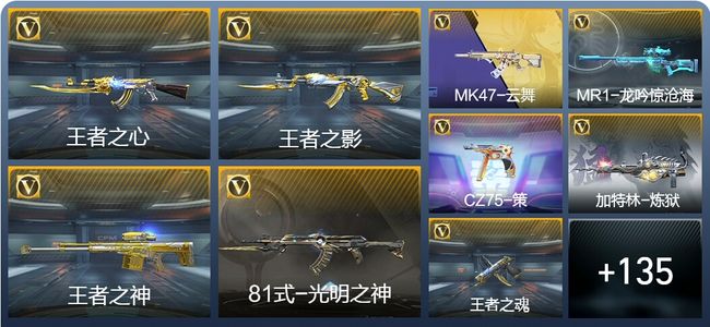 穿越火线：枪战王者V2 6王者武器 162英雄武器 202万化 枪皇SSS