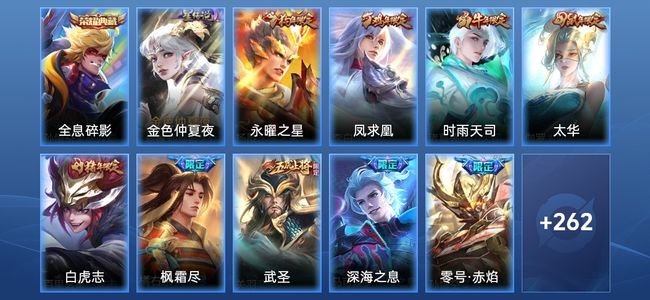王者荣耀1典藏 1星传说 30传说 81史诗 272皮肤 121英雄 尊贵铂金II