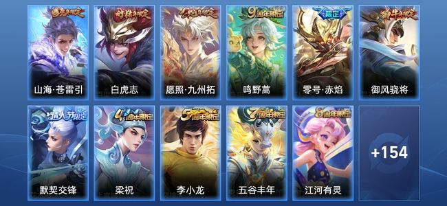 王者荣耀V6 5传说 44史诗 165皮肤 121英雄 无双王者