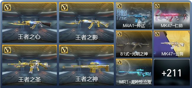 穿越火线：枪战王者V6 16王者武器 223英雄武器 6英雄角色 371万化 枪王SSS