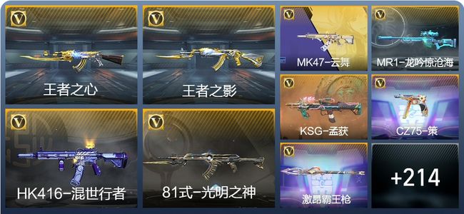 穿越火线：枪战王者6王者武器 223英雄武器 11英雄角色 500万化 大师SS