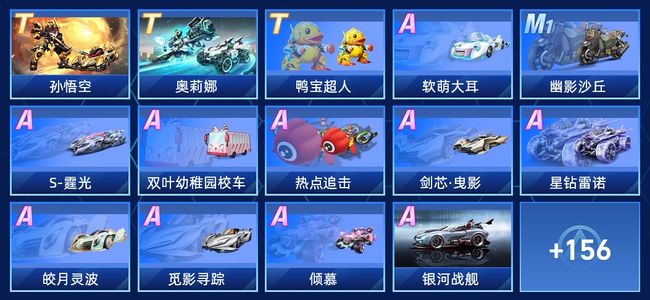 QQ飞车手游V11 3永久T车 83永久A车 170永久赛车 72宠物 男号 星耀