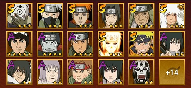 火影忍者8S忍 23A忍 107忍 977S碎片 12通灵 500W战力 前1000名 见习