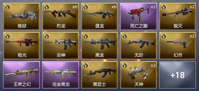 穿越火线（CF）1王者武器 1炫金武器 44V武器 1V角色 4皮肤 不可排位 大师