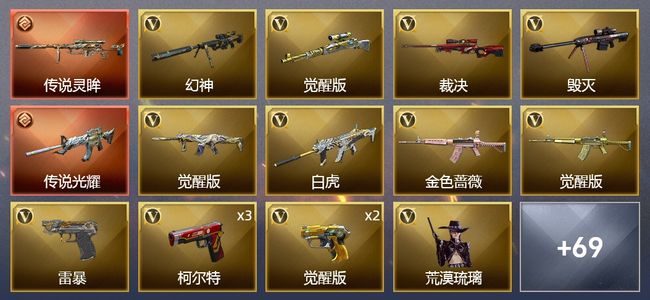 穿越火线（CF）2传说武器 4王者武器 3炫金武器 86V武器 6V角色 22皮肤 可排位 枪王