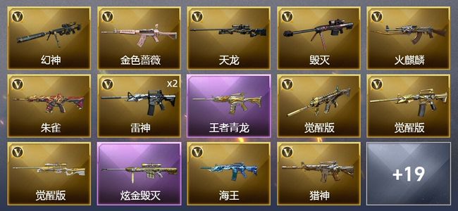 穿越火线（CF）1王者武器 1炫金武器 27V武器 1V角色 8皮肤 可排位 大师