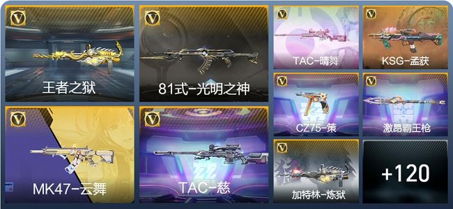 穿越火线：枪战王者V4 1王者武器 141英雄武器 4英雄角色 266万化 枪皇SS