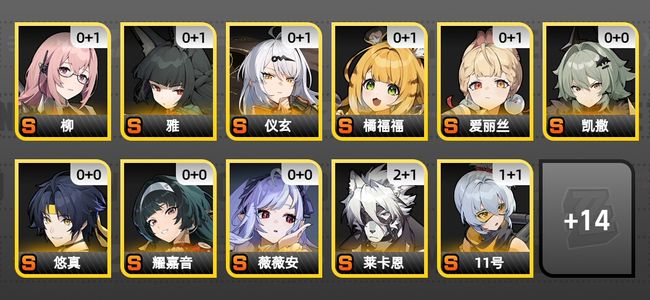 绝区零26黄 18角色黄 13S角色 8S音擎 6S邦布 女主 60