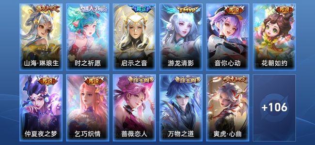王者荣耀V4 8传说 33史诗 117皮肤 尊贵铂金IV
