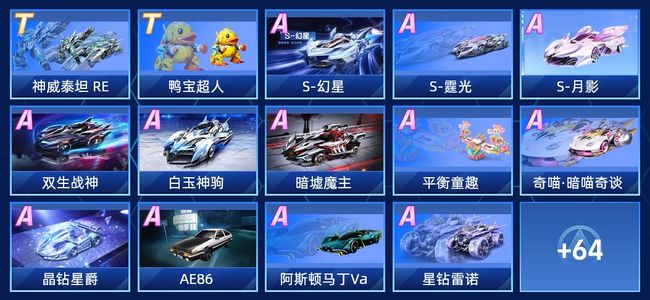 QQ飞车手游V8 2永久T车 48永久A车 78永久赛车 42宠物 女号 星耀