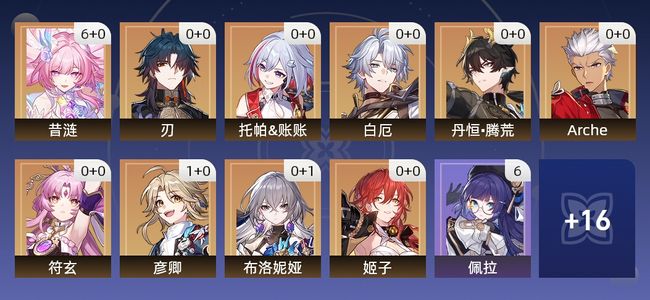 崩坏：星穹铁道19黄 17角色黄 2光锥黄 10五星角色 2五星光锥 65级 男主