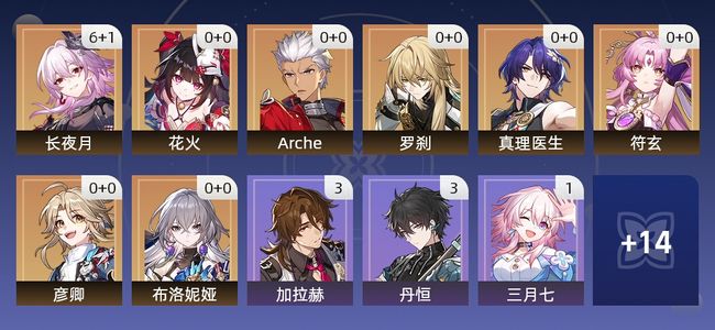 崩坏：星穹铁道16黄 14角色黄 2光锥黄 8五星角色 2五星光锥 62级 女主