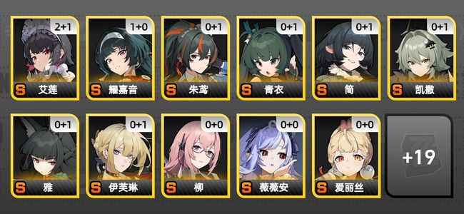 绝区零41黄 29角色黄 18S角色 11S音擎 13S邦布 女主 59