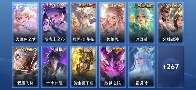 王者荣耀V1 76史诗 279皮肤 尊贵铂金I