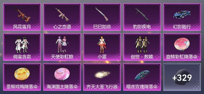 和平精英1载具 4升级枪 4粉装 184枪皮 160套装 5,9928热力 黄金