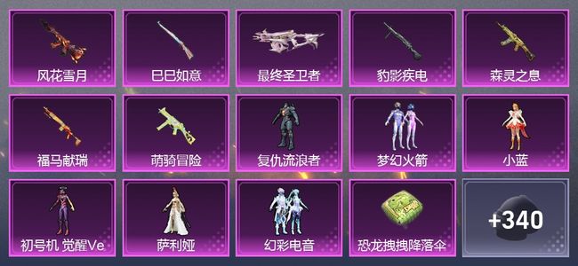 和平精英7粉装 1尾迹 1枪皮 166套装 6,6699热力 8印记