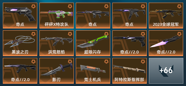 无畏契约15橙皮 7紫皮 79皮肤 31590皮肤总价值 1005已用源晶 铂金