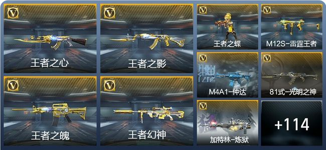 穿越火线：枪战王者V6 11王者武器 145英雄武器 1英雄角色 284万化 枪王SS