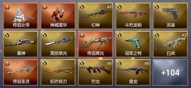 穿越火线（CF）2传说角色 2传说武器 5王者武器 2炫金武器 114V武器 13V角色 44皮肤 可排位 枪王