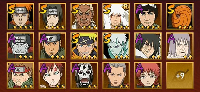 火影忍者V8 7S忍 19A忍 91忍 1253S碎片 16通灵 600W战力 前1000名 上忍