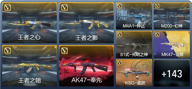 穿越火线：枪战王者V6 16王者武器 153英雄武器 5英雄角色 144万化 枪王SS