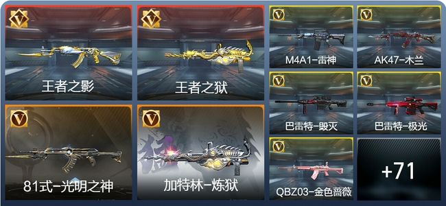 穿越火线：枪战王者5王者 80英雄武器 2英雄角色 131万化 枪神