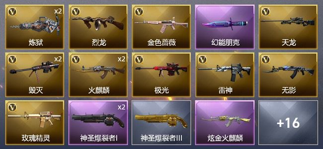 穿越火线（CF）1炫金武器 18V武器 1V角色 10皮肤 可排位 大师