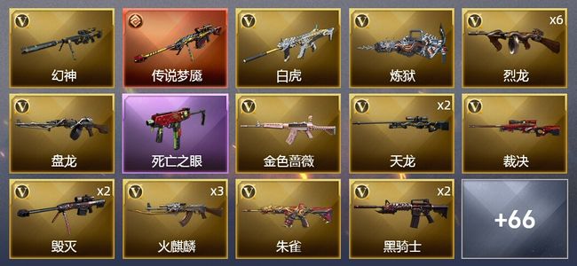 穿越火线（CF）1传说武器 10王者武器 4炫金武器 92V武器 1V角色 31皮肤 可排位 枪王