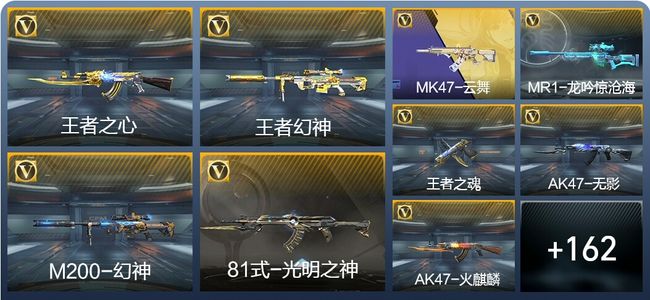 穿越火线：枪战王者V5 8王者武器 196英雄武器 349万化 枪王