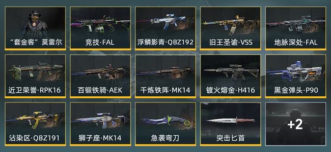 暗区突围库存价值14.0M 4近战武器 1金套装 11金枪皮 信誉5级 专家