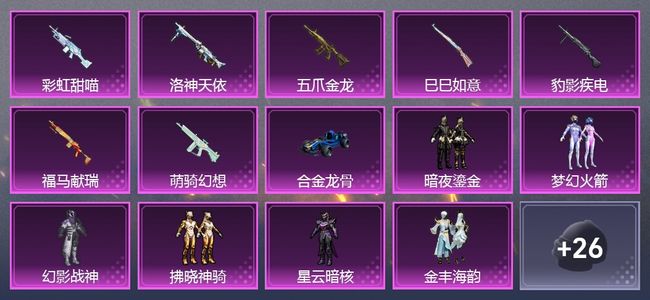 和平精英1载具 7粉装 219枪皮 162套装 10印记